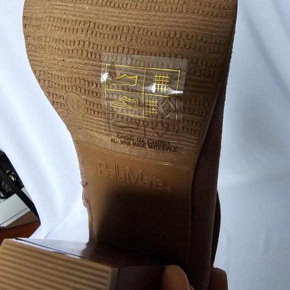 Taupe Suede Peep-Toe Slouch Bootie - Bella Marie - Picture 10 of 15